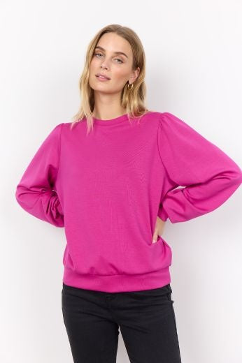 Top: Soft Touch Modal Long Sleeve BANU - FUCHSIA PINK - Soya Concept