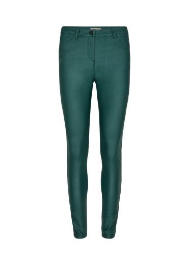 Trousers Jeggings: Faux Leather Look Stretch Skinny Coated PAM - GREEN - Soya Concept