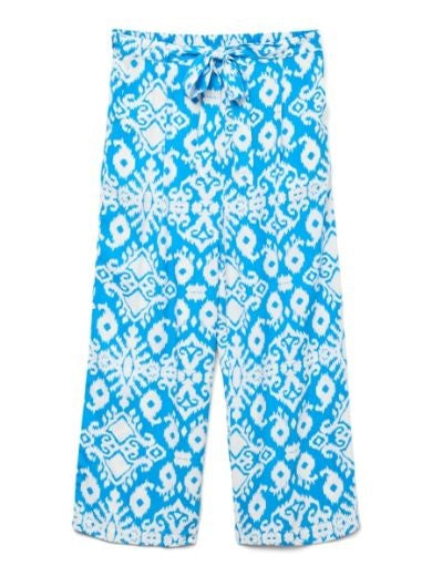 Trousers: Livaeco EASY JOY Diamond Print - Ibiza Blue - Vero Moda