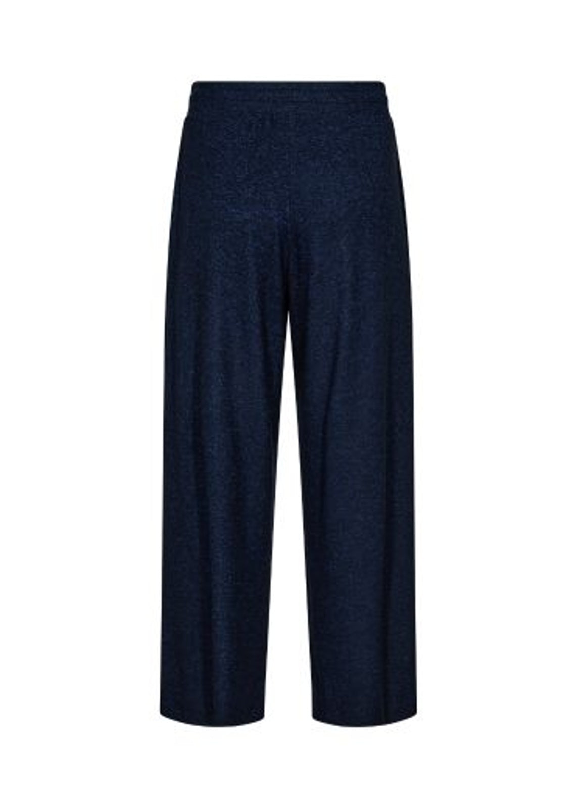 Trousers: Soft Touch Drawstring Waist Melange BIARA  - NAVY BLUE - Soya Concept