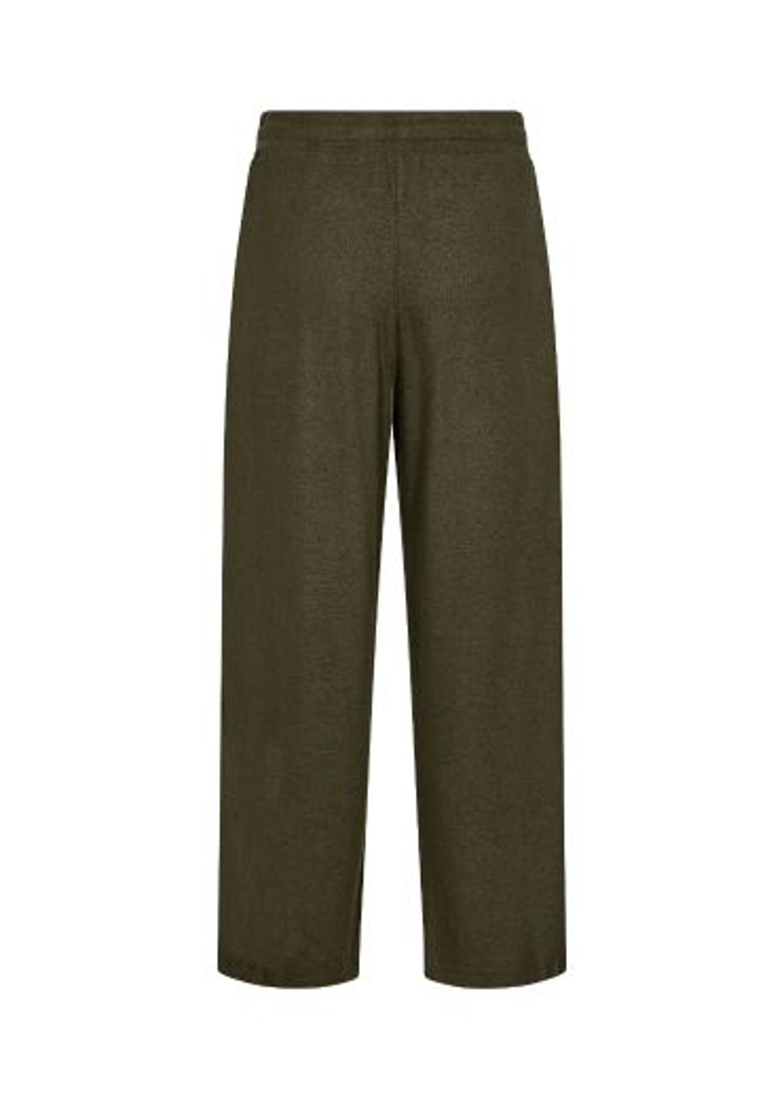 Trousers: Soft Touch Drawstring Waist Melange BIARA  - OLIVE GREEN - Soya Concept
