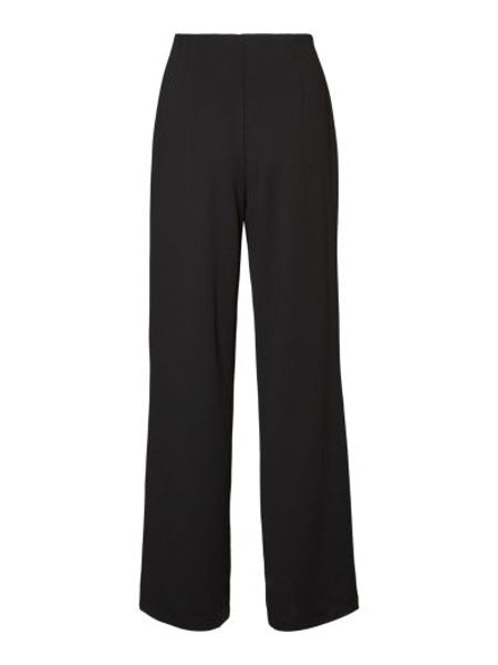 Trousers: Stretch High Waist Wide Leg BECKY - BLACK - Vero Moda