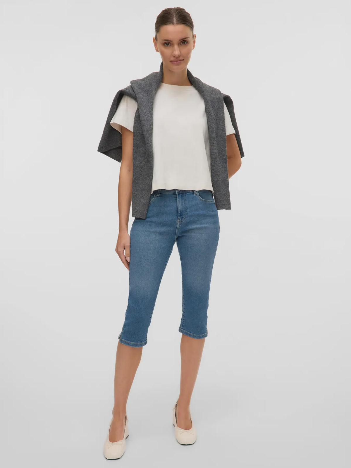 Jeans: Denim Skinny Mid Rise Knee Length MELLY - Blue - Vero Moda