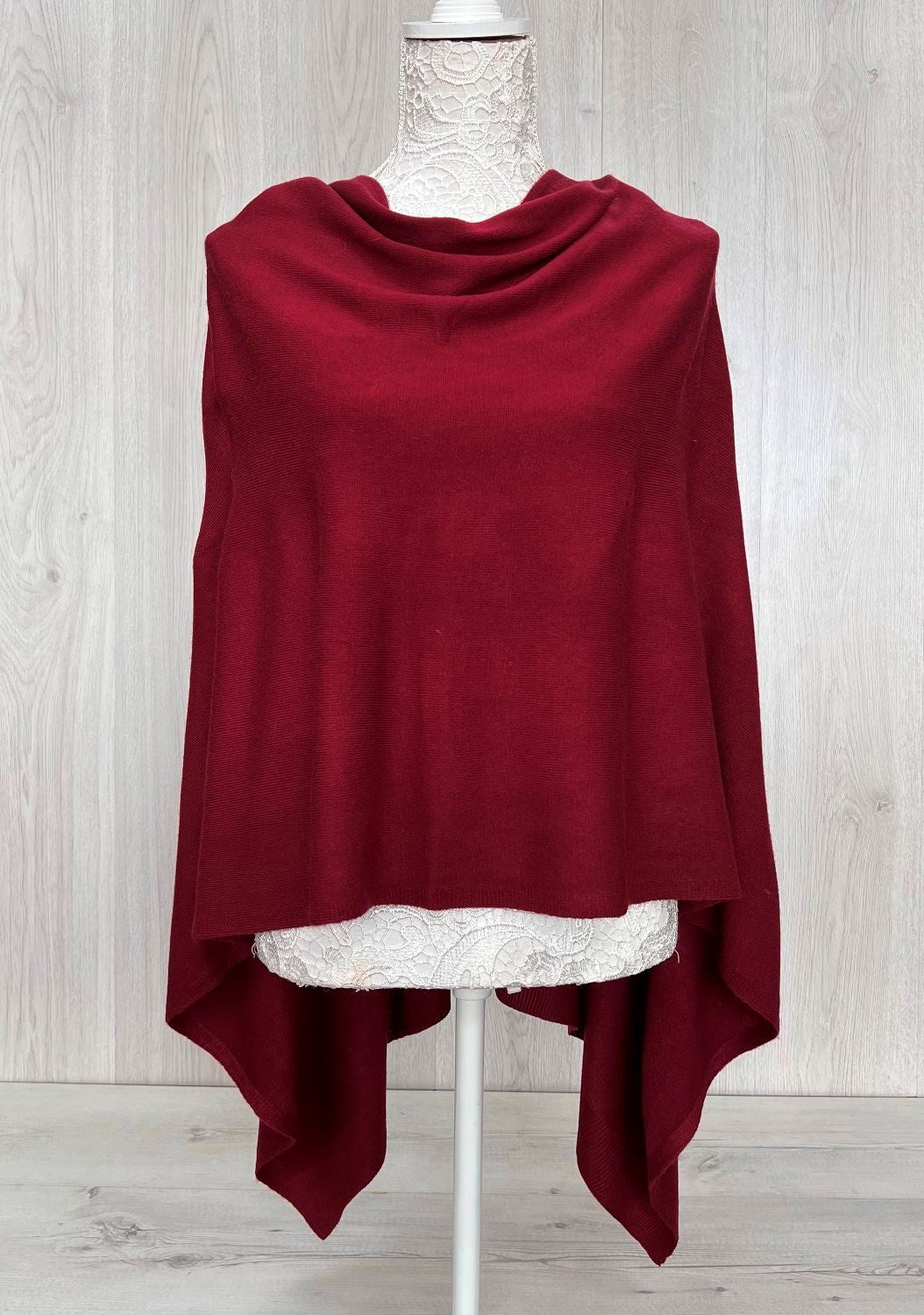 Poncho: Fine Knit Plain - Assorted Colours