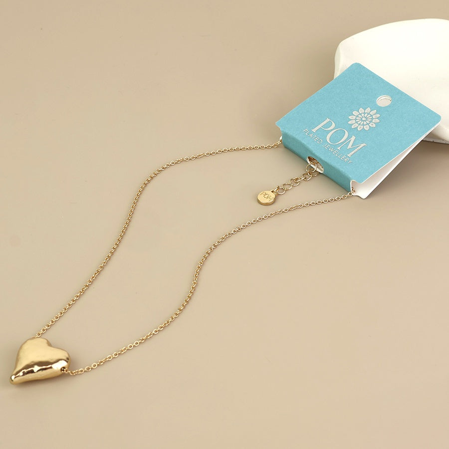 Necklace: Pendant Heart On Fine Chain Elara  - Gold - POM