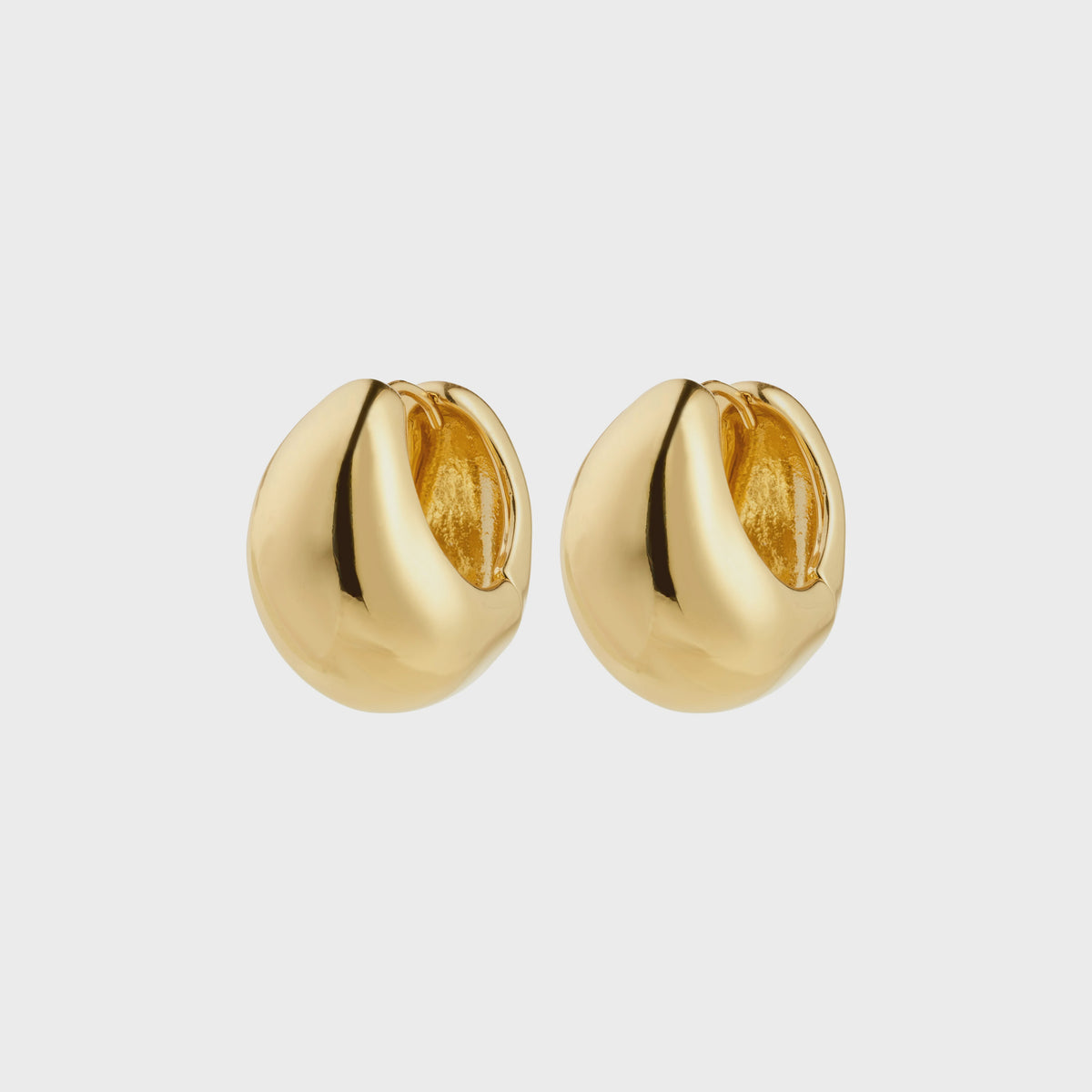 Earrings: Hoops Chunky Bubble Dome Shaped FREE  - Gold Plated - Pilgrim