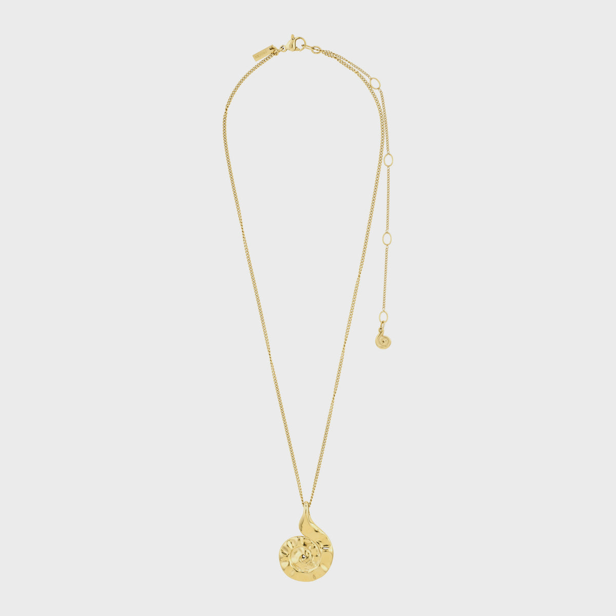 Necklace: Gold Plated Long Chain Spiral Shaped Pendant HAZE - Gold - Pilgrim