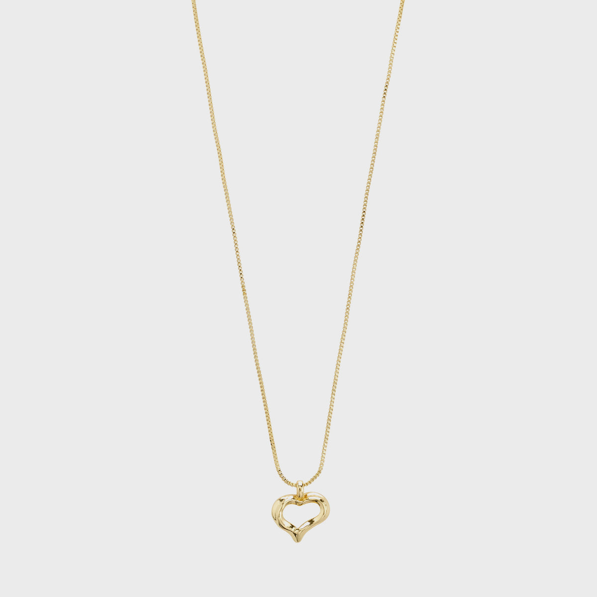Necklace: Gold Plated Long Chain Heart Pendant IRIS - Gold - Pilgrim