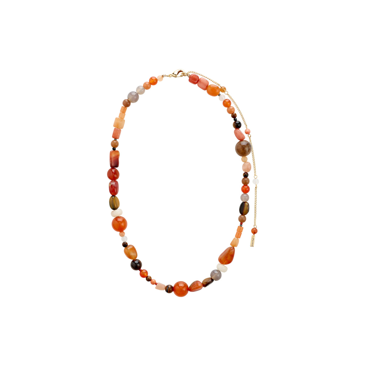 Necklace: Beaded Semi-Precious Stones Short Chain IRIS - Gold - Pilgrim