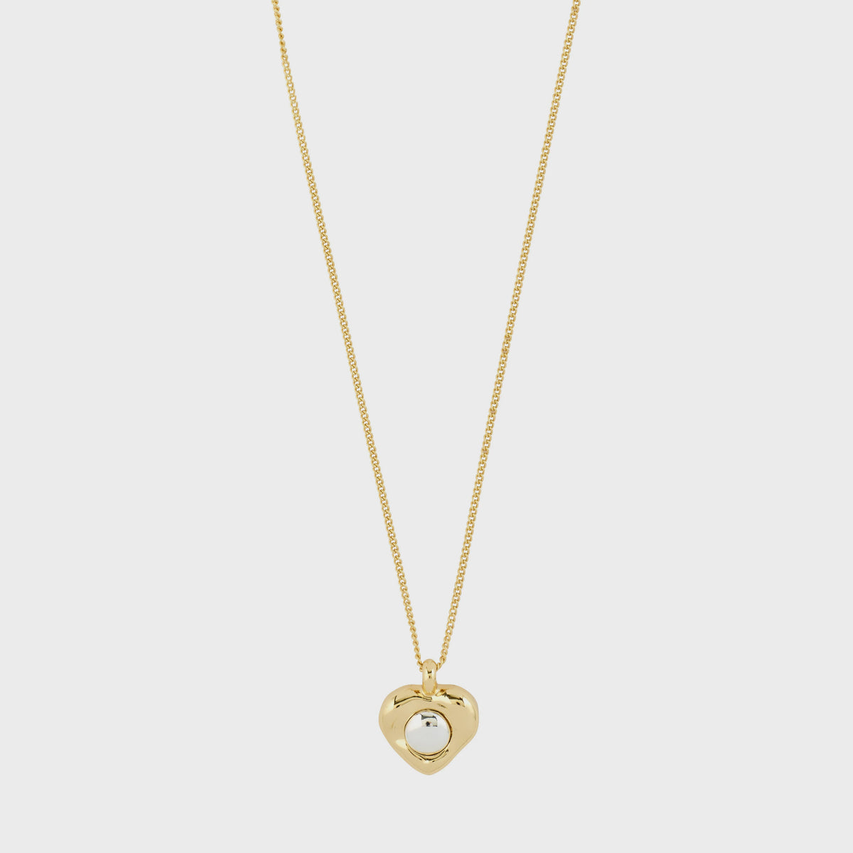 Necklace: Gold Plated Long Chain Heart Pendant NOVA - Gold - Pilgrim
