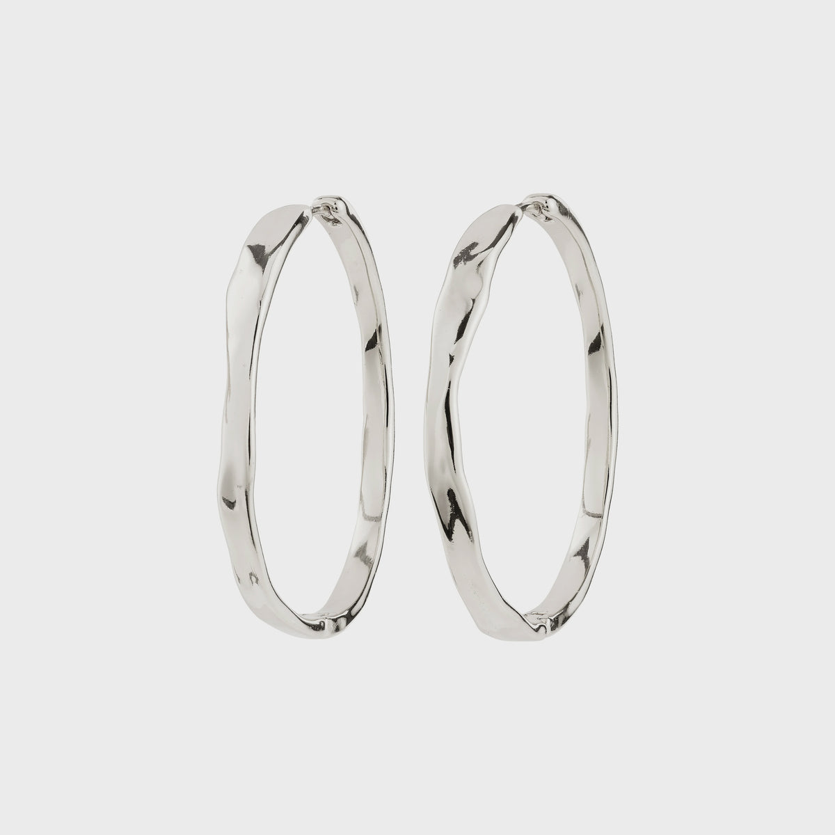 Earrings: Large Hoop Wavy EMBER - Silver Plated PILGRIM