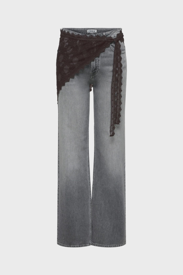 Scarf: Lace Short Triangle SOF - Seal Brown - ONLY