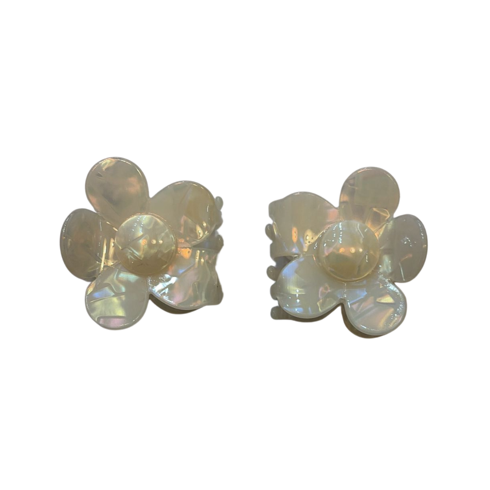 Hair Claw: Pack 2 Little Flower    - Cream - Red Cuckoo