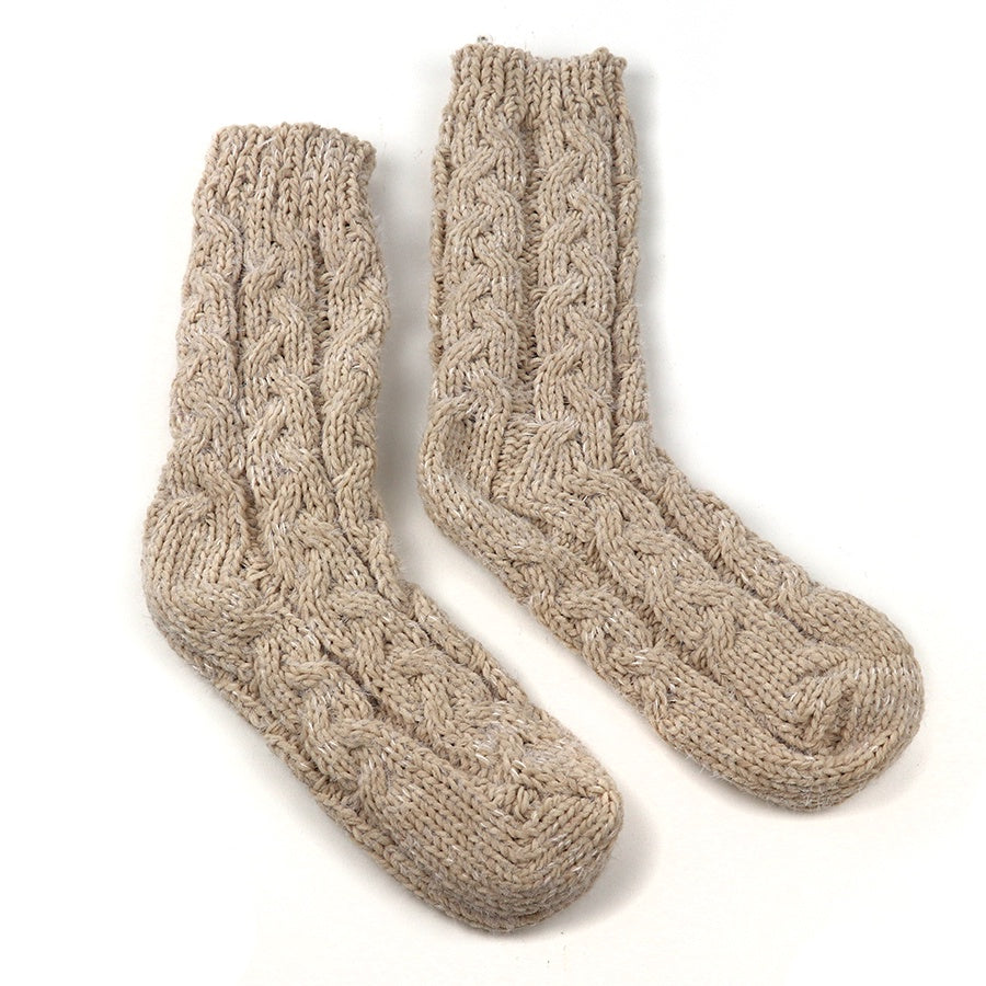 Socks: Cable Knit Chunky Cosy - Assorted Colours - POM