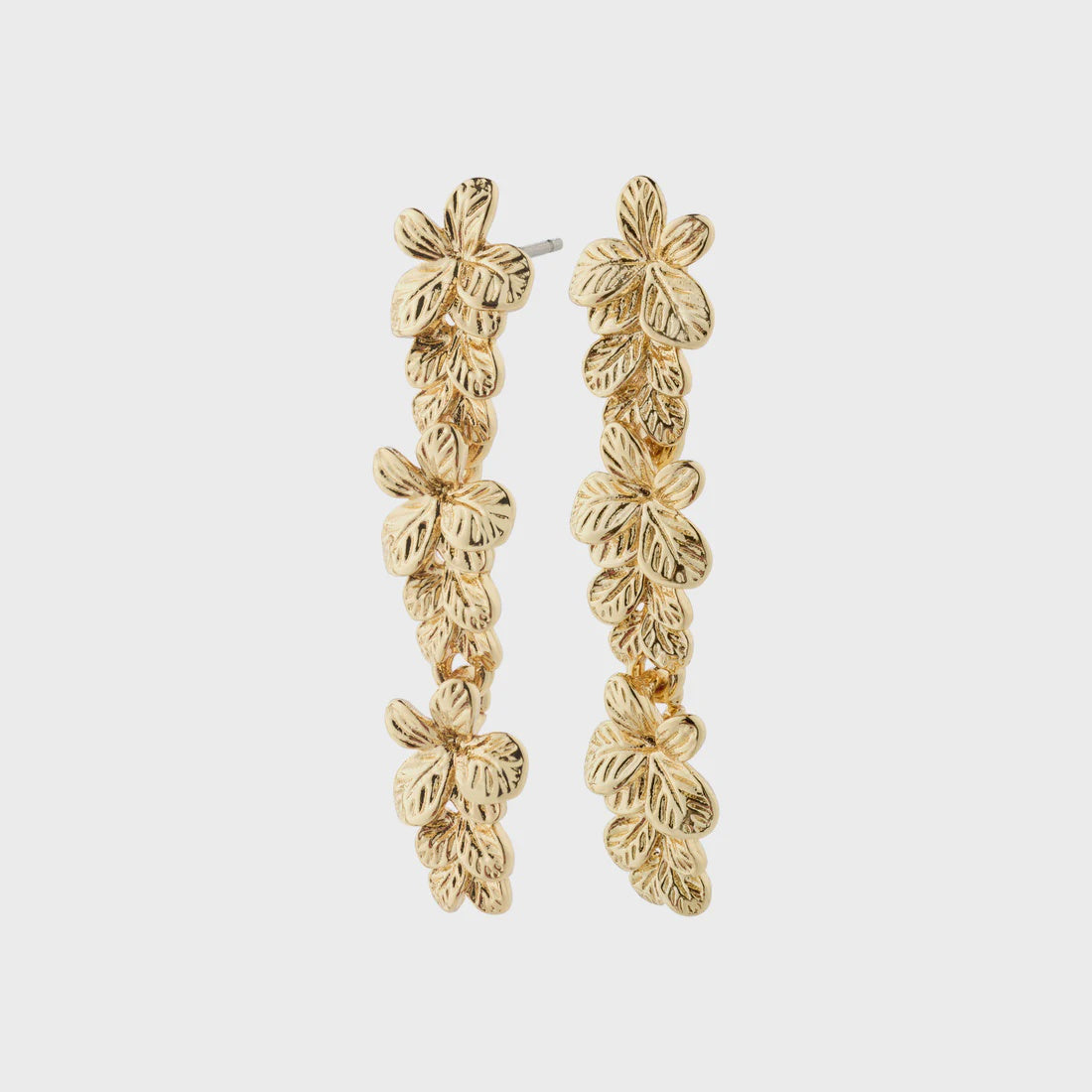 Earrings: Stud Drop Flowers CHARMAINE - Gold Plated - Pilgrim