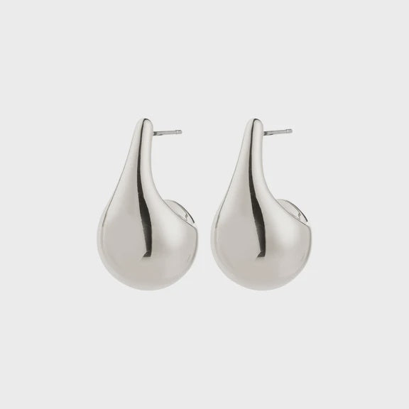 Earrings: Stud Teardrop JUNIPER  - Silver Plated - Pilgrim
