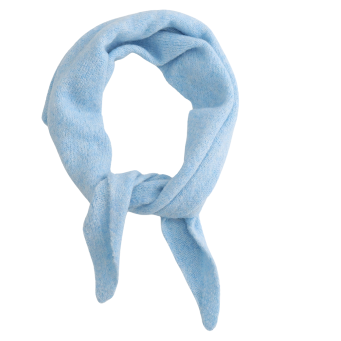 Scarf: Knit Mini  Neck Triangle Plain - Various Pastel Colours