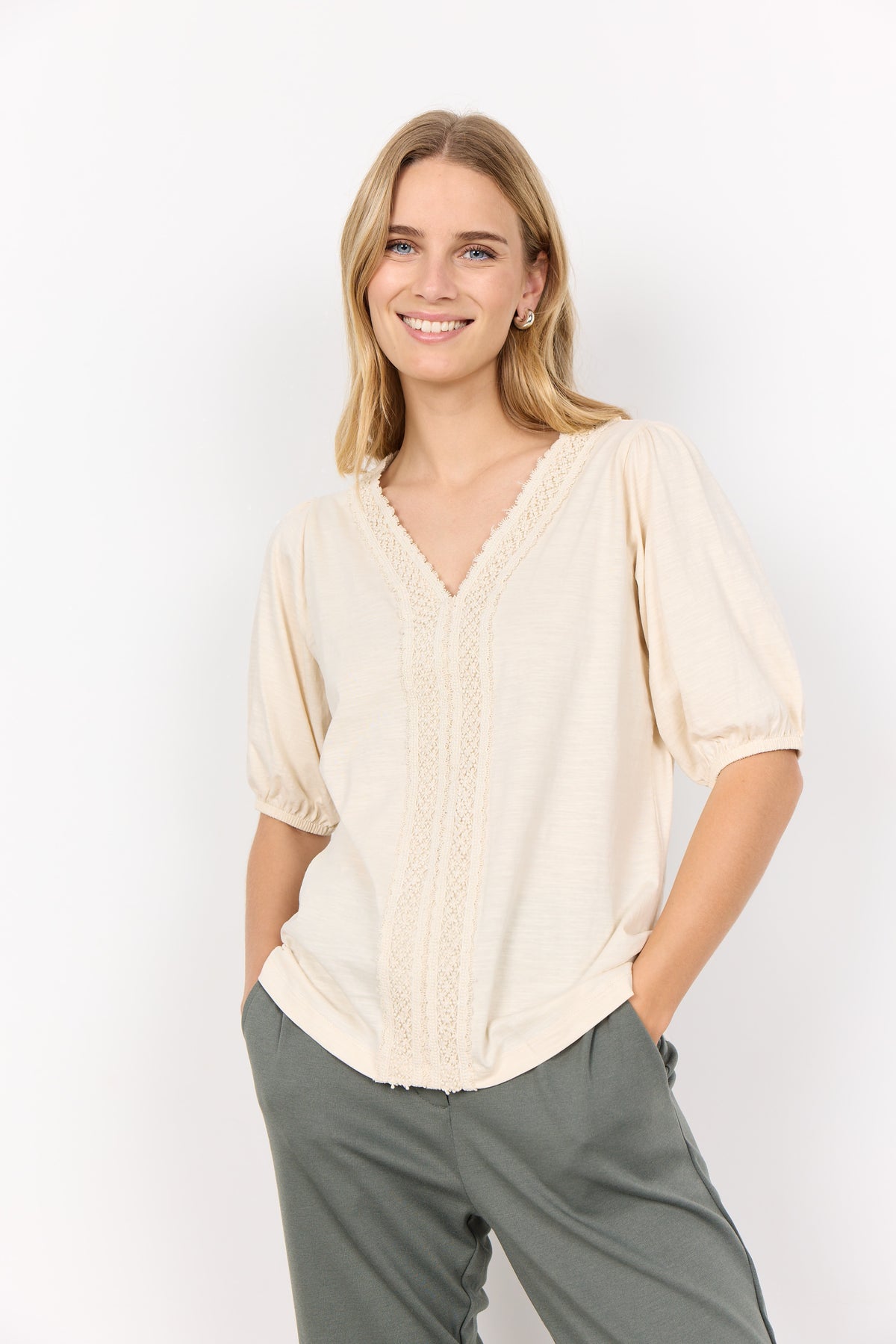 Blouse: Organic Cotton BABETTE - Cream - Soya Concept