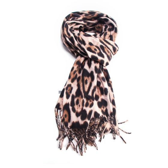 Scarf: Soft Touch Leopard Print  Fringe