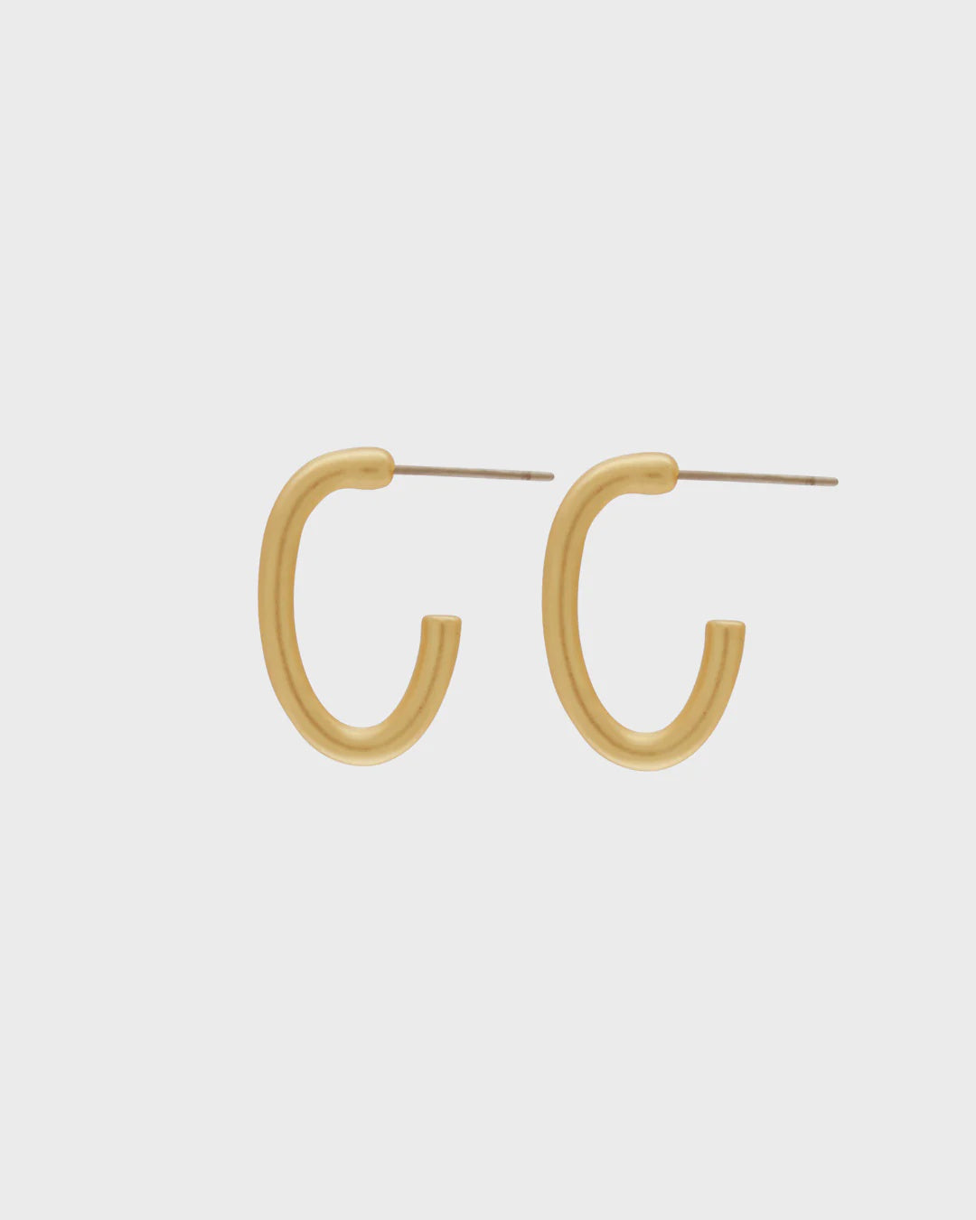Earrings: Hoops Oval Matt Scratched Tempeste  - Gold Plated - DANSK