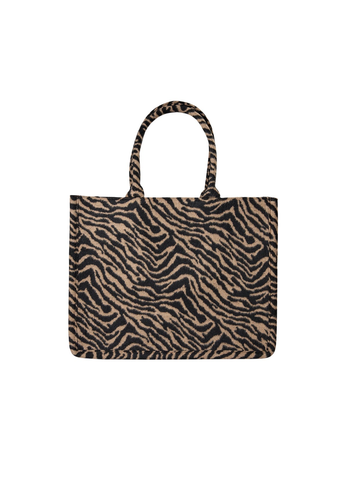 Bag: Animal Print Texture Sturdy Handles FIORI - Brown - Soya Concept