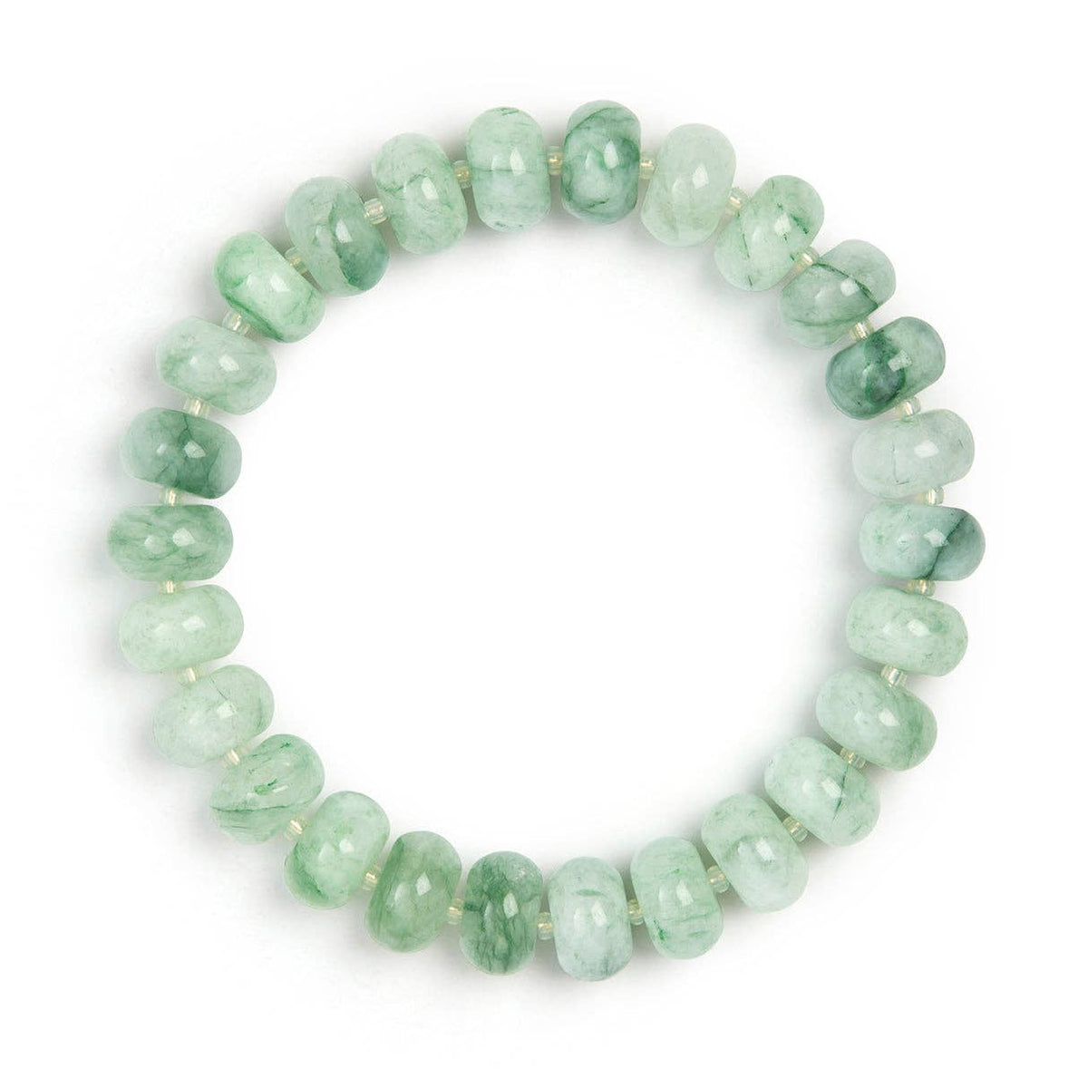 Bracelet:  Jade Stone Natural Beaded - Mixed Green - XuXa