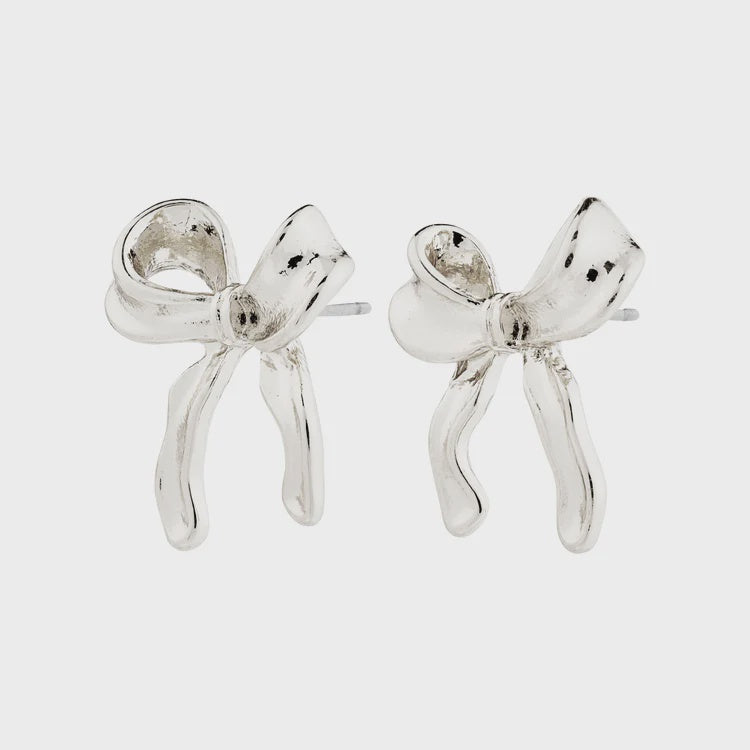 Earrings: Stud Bow CASSIAN - Silver Plated - PILGRIM