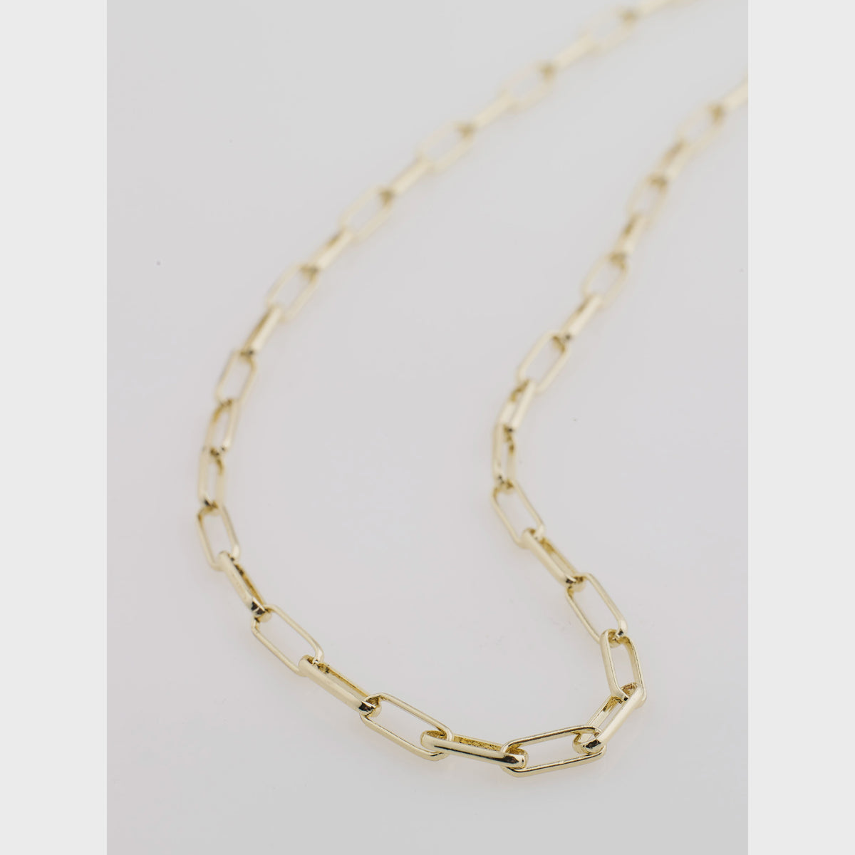 Necklace: Gold Plated Long Chain Rectangular Links RONJA  - Gold - Pilgrim