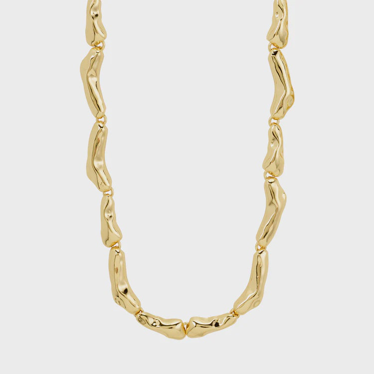 Necklace: Gold Plated Statement Chunky Organic Forms HARRISON  - Gold - Pilgrim