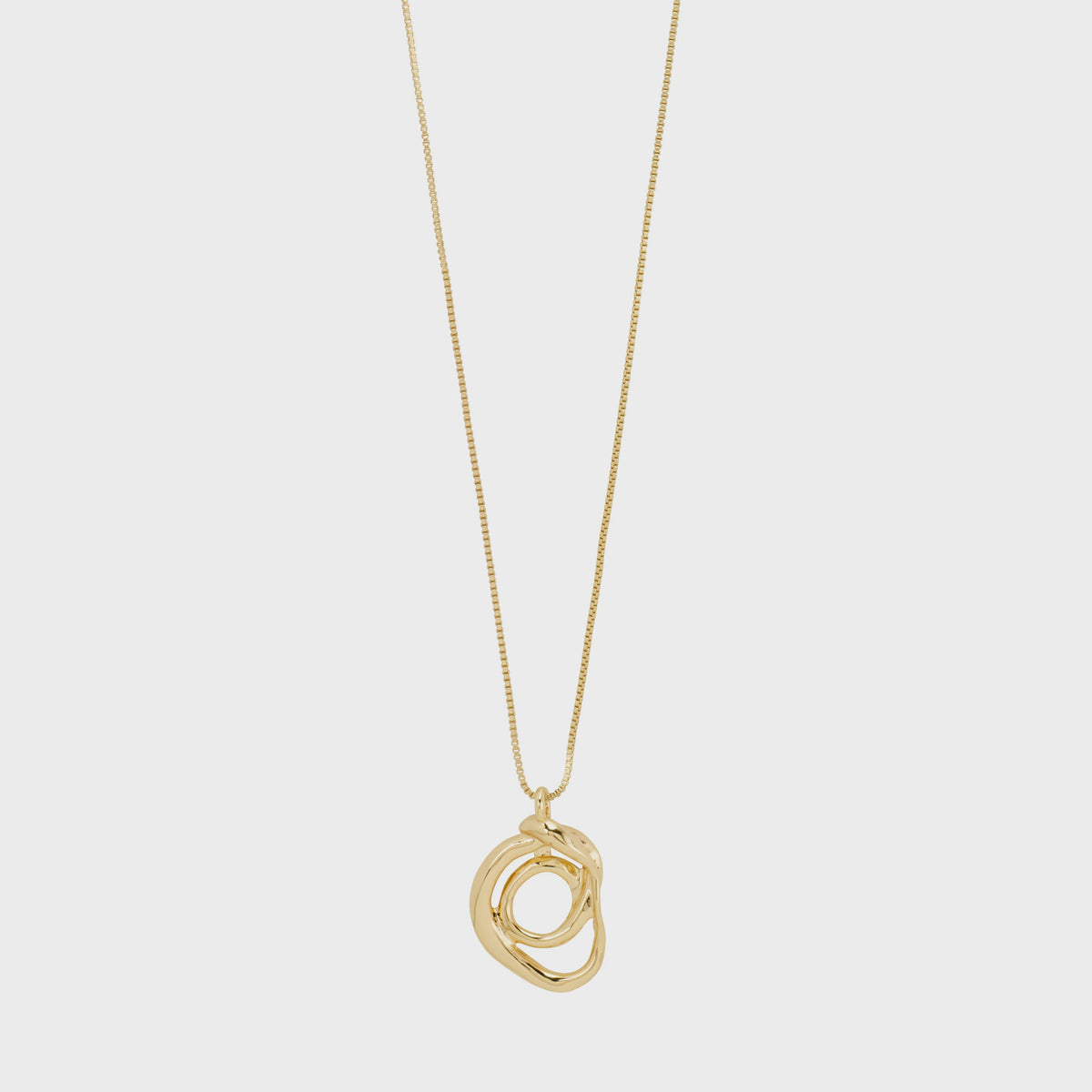 Necklace: Gold Plated Long Chain Doodle Design DIEGO - Gold - Pilgrim