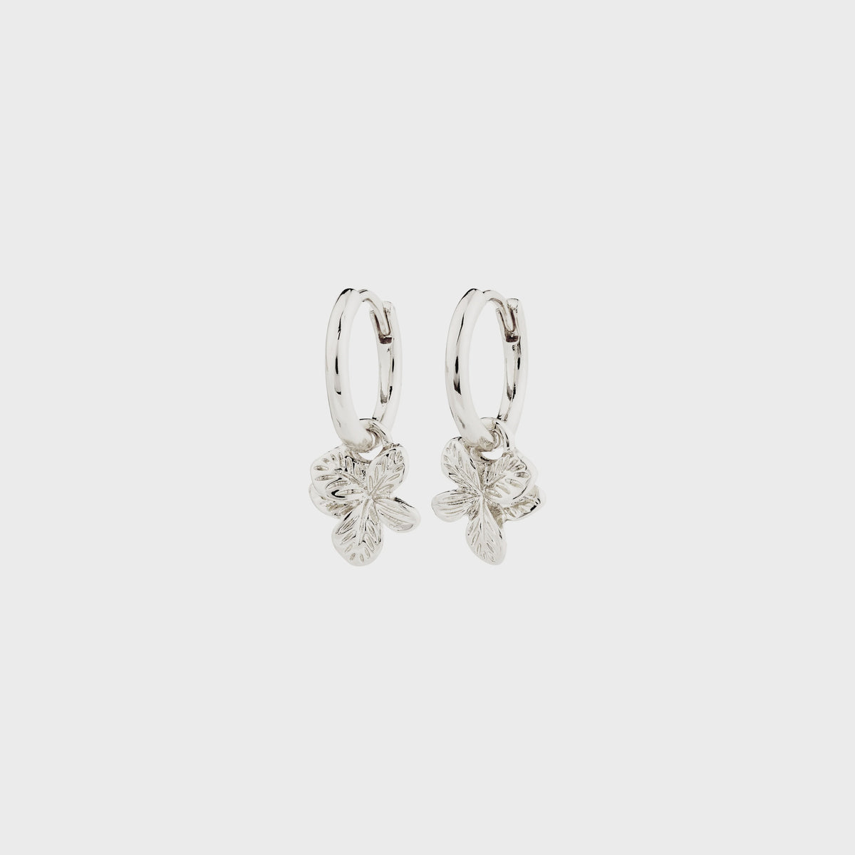 Earrings: Hoops Flower  CHARMAINE - Silver  Plated - Pilgrim