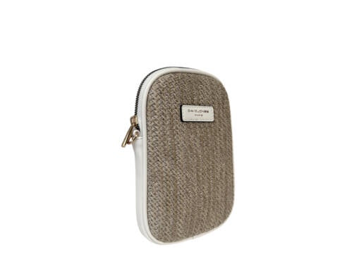 Small Crossbody Bag: Straw  Phone Carrier Zip Top Internal Credit Card Slots - Various Colours - David Jones
