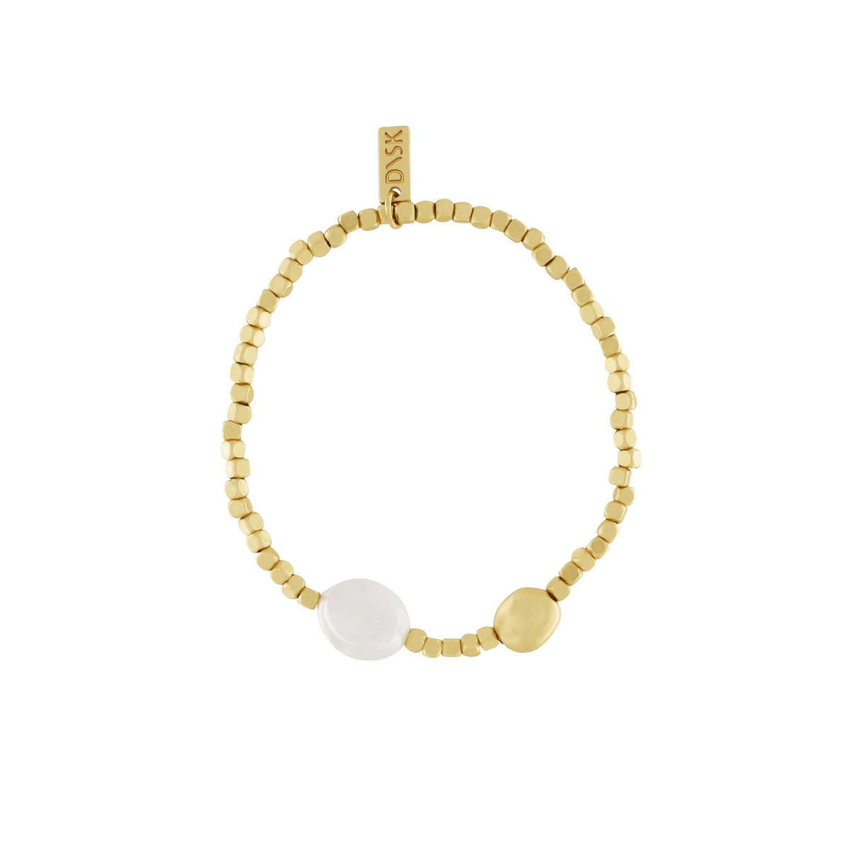 Bracelet: Stretch Pearl Audrey - Gold Plated - FASHION - Dansk