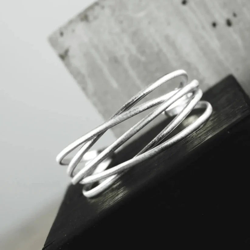 Bracelet: Cuff Multi Strand Thin TARA - Silver Plated - Dansk