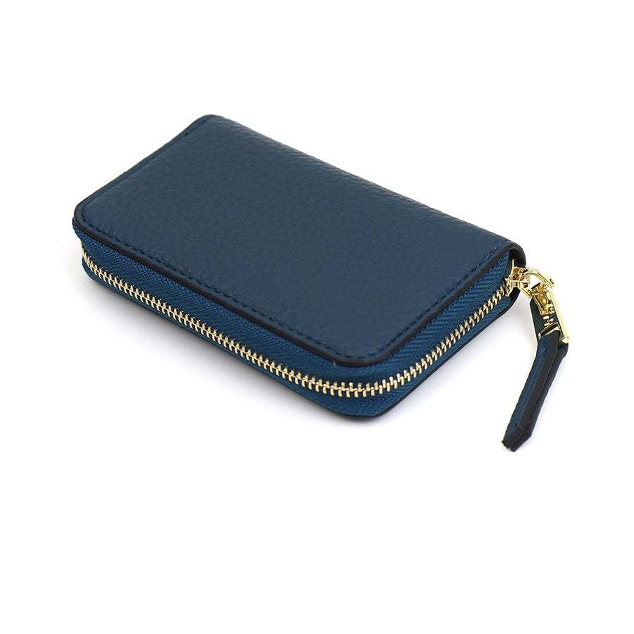 Purse: Faux Leather Zip - NAVY BLUE - POM