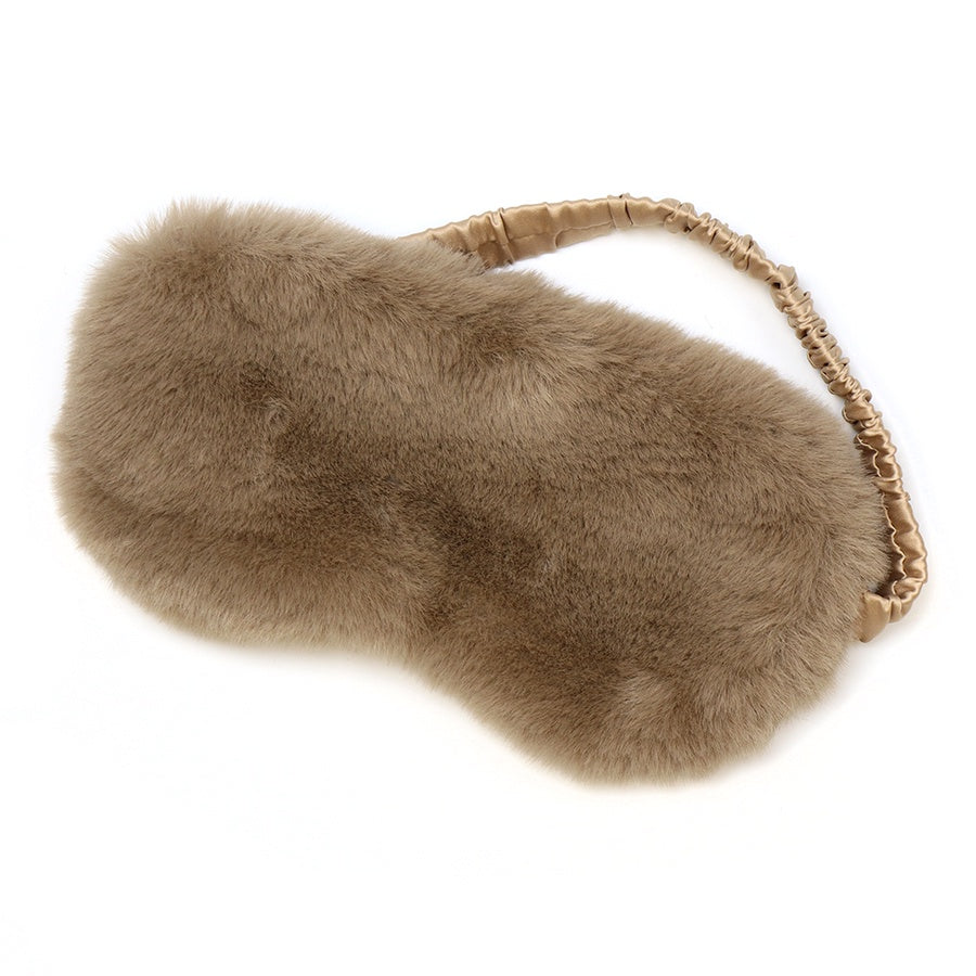 Eye Mask: Faux Fur Satin Lined  - Assorted Colours - POM