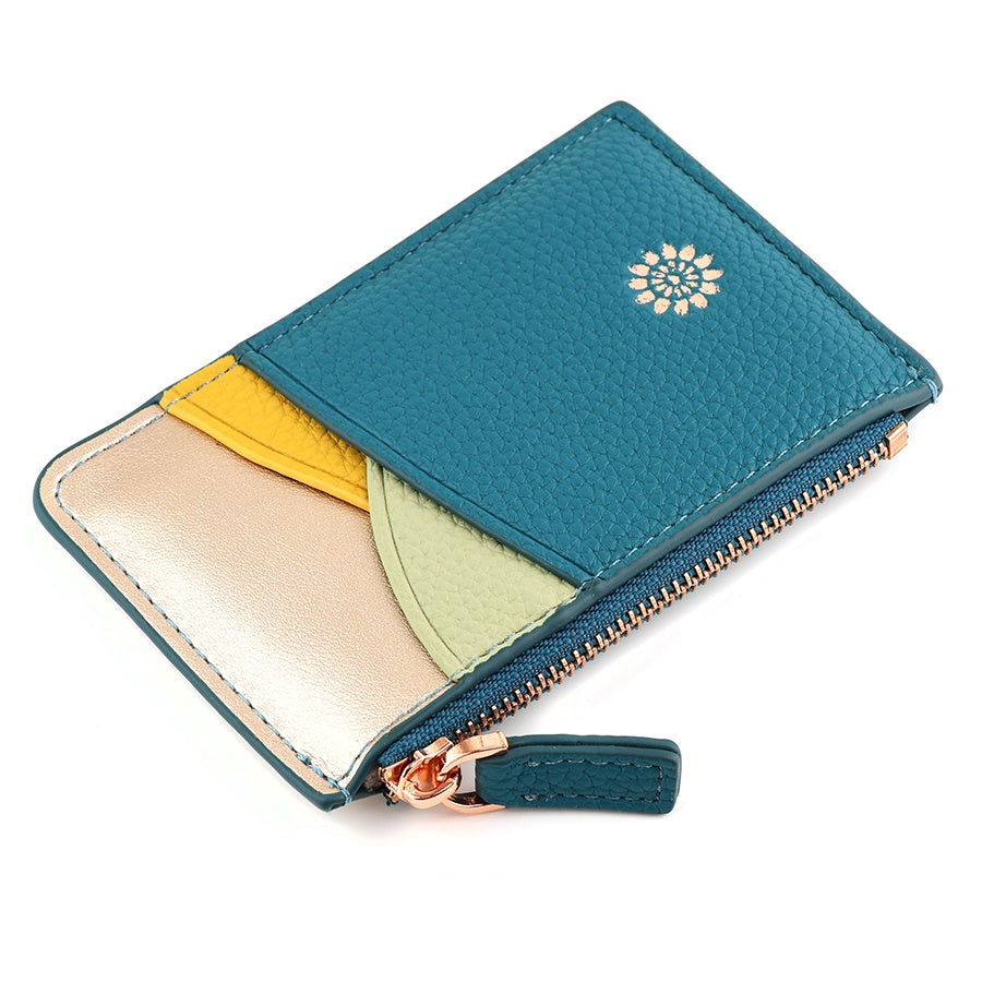 Card Purse: Faux Leather - Teal Mix - POM