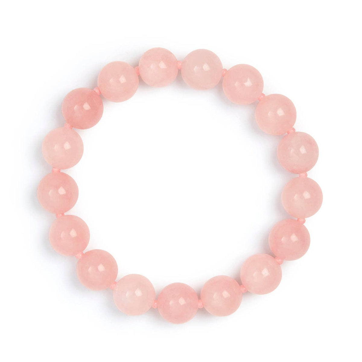 Bracelet: Pink Jade Stone Natural Beaded - Pink - XuXa