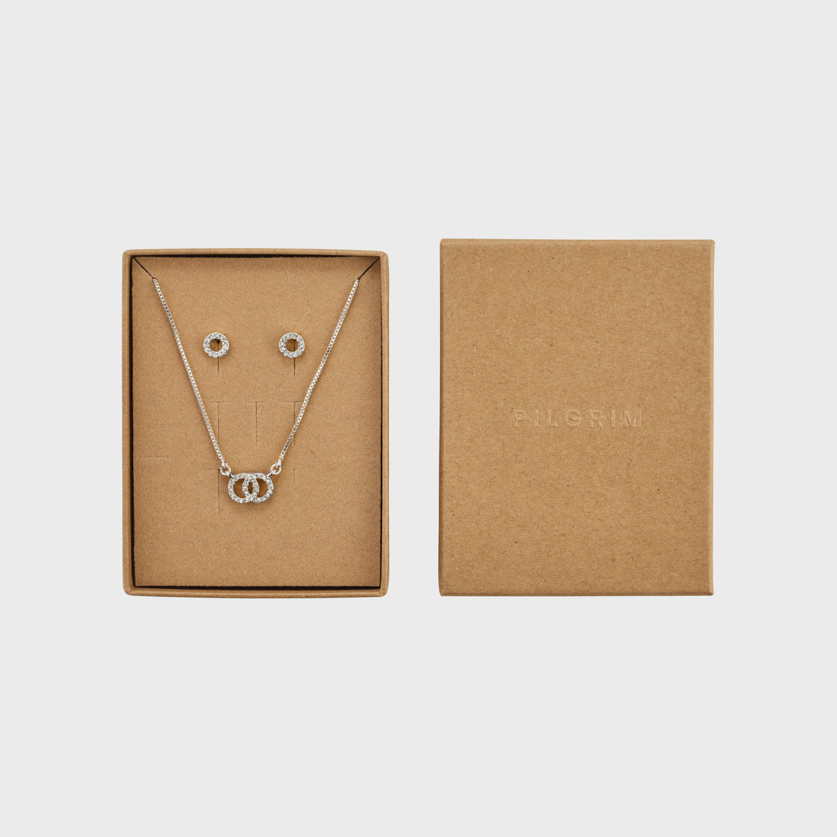 Gift Set: HARLAN Necklace & Earrings - Silver Plated - Pilgrim