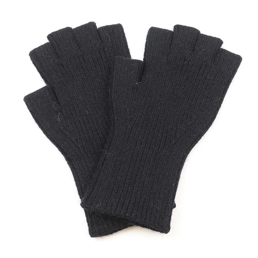 Fingerless Gloves: Knit Recycled Blend Ribbed - Assorted Colours - POM