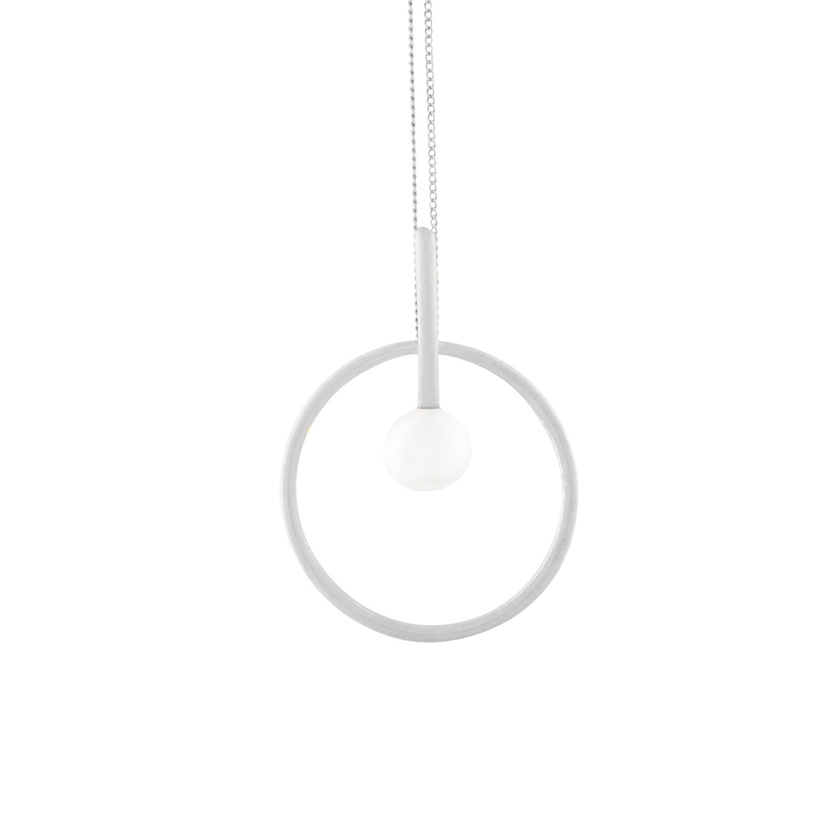 Necklace: Adjustable Interstellar Ball in Circle Vanity - Gold & Silver Plated - FASHION - Dansk