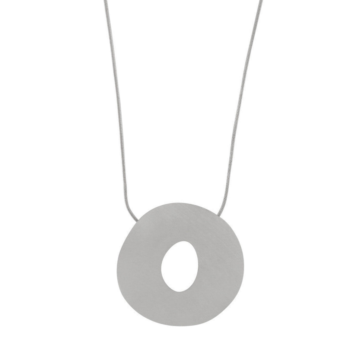 Necklace: Short Organic Open Circle Alaya - Silver Plated - FASHION - Dansk