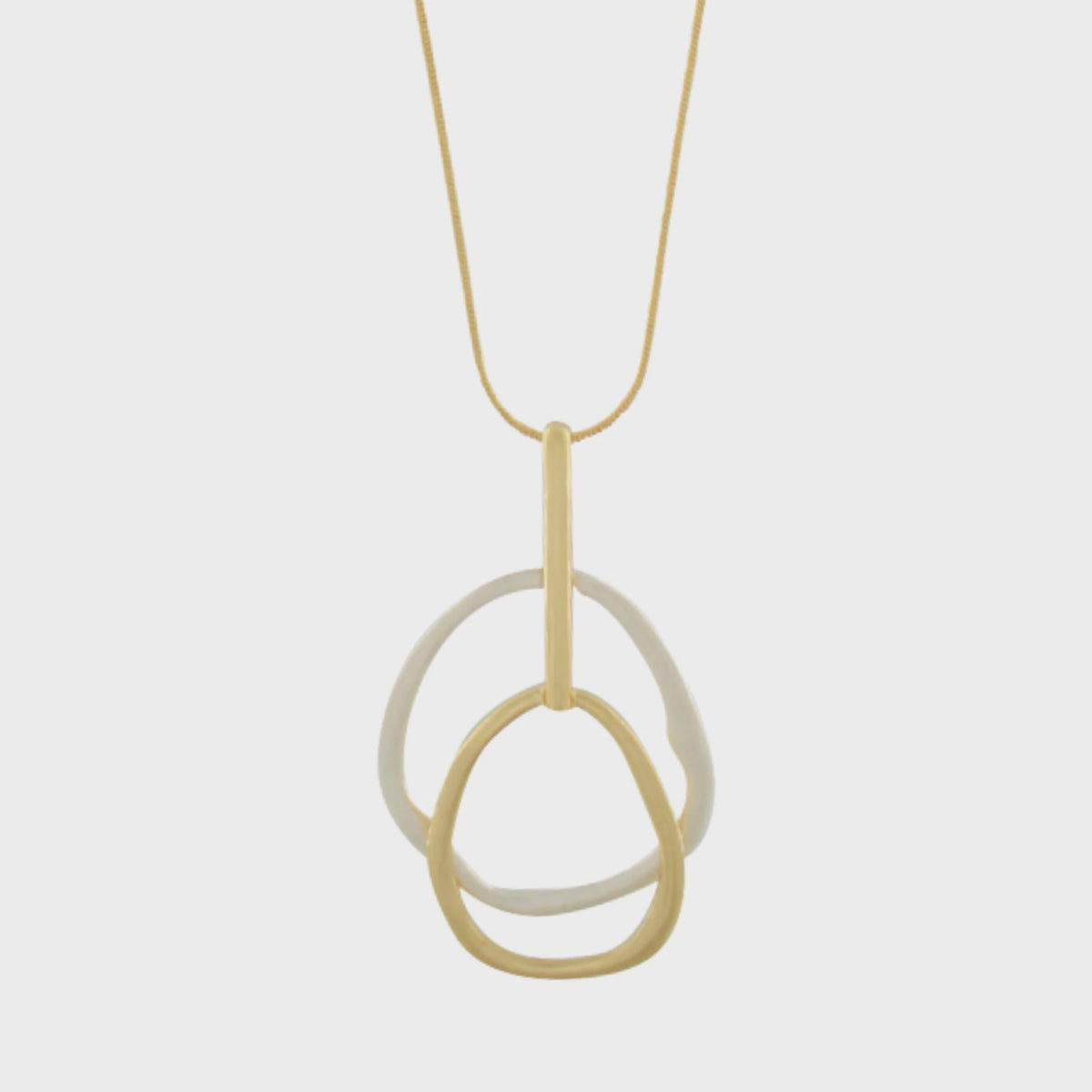 Adjustable Pendant 2 Tone Organic Circles Elysian - Gold & Silver Plated - Dansk