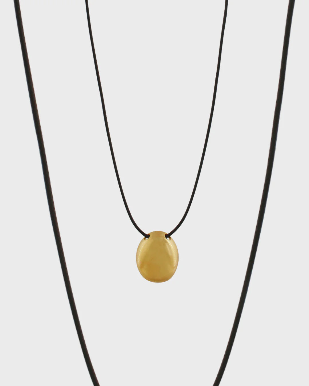 Necklace: Adjustable Cord Organic Ball Matt Scratched Tabitha   - Gold Plated - DANSK