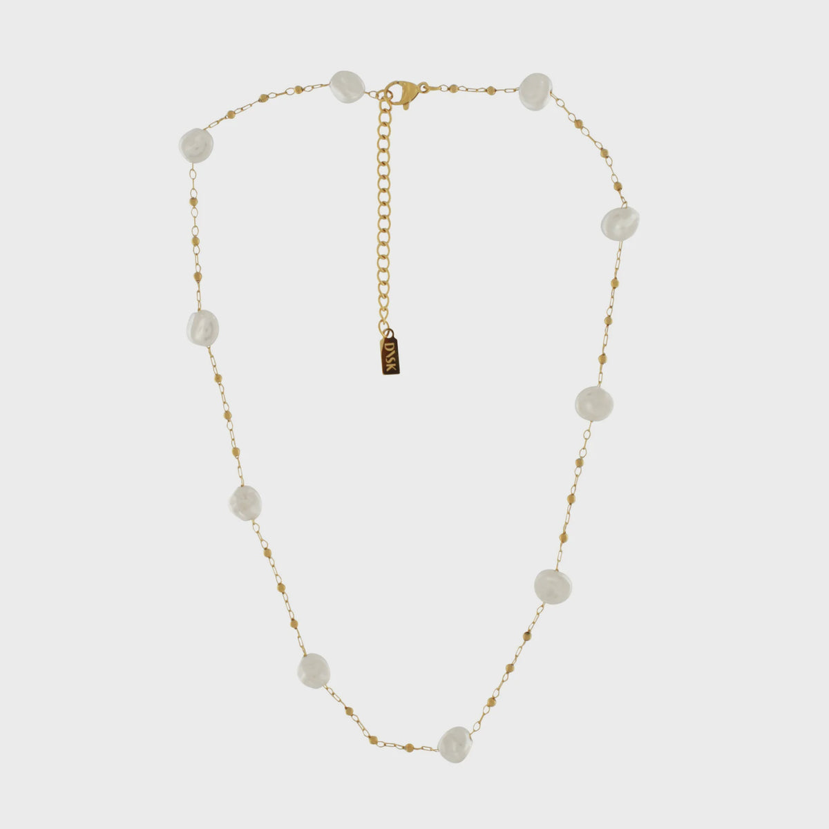 Necklace: Short Snake & Freshwater Pearls Joy - Gold Plated - FASHION - Dansk
