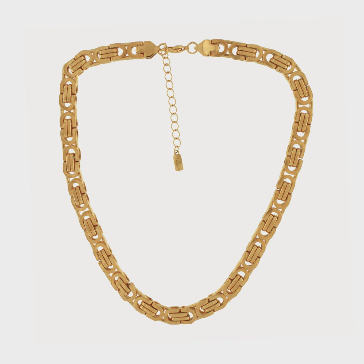 Necklace: Short Waterproof Chunky Link  Courage - Gold Plated - FASHION - Dansk