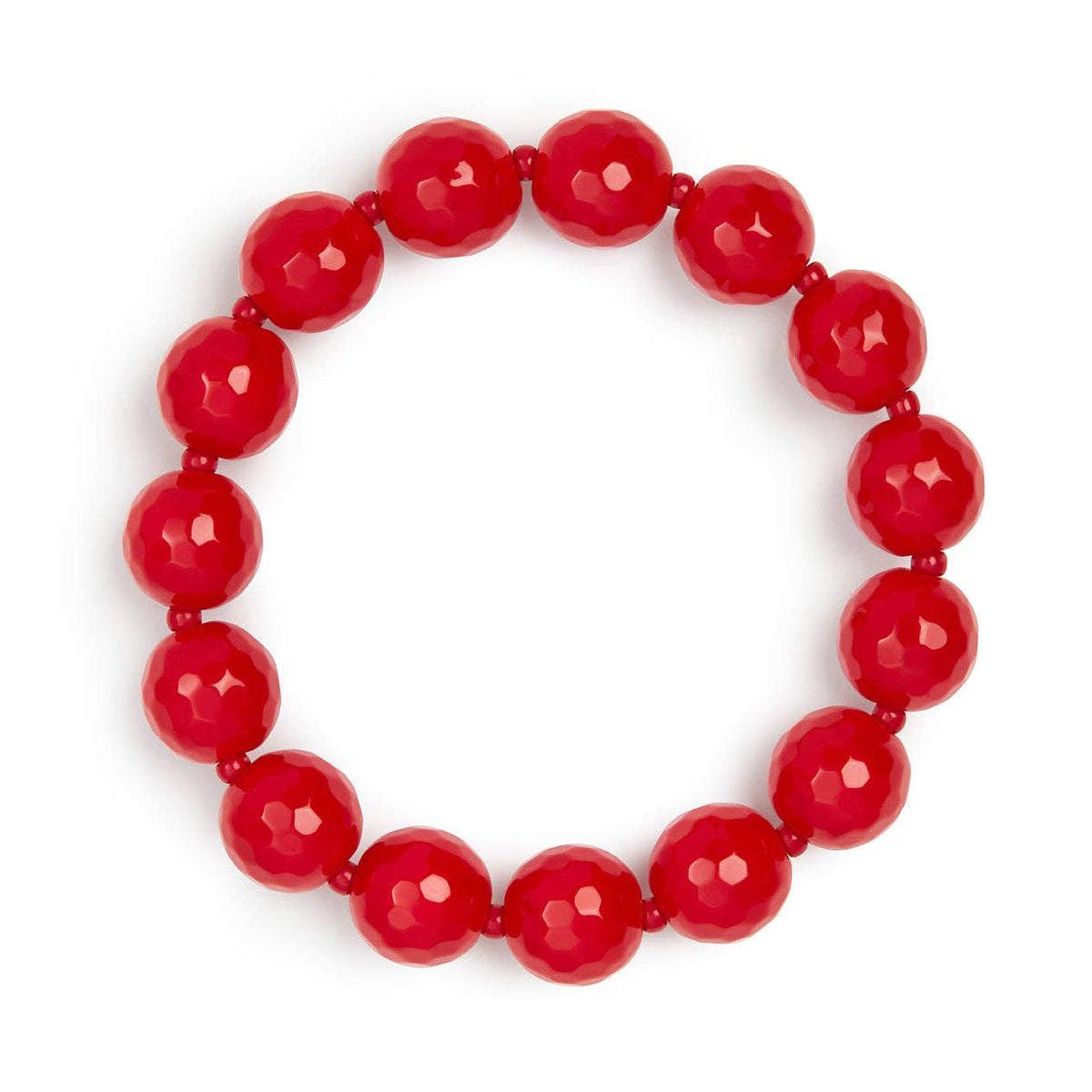 Bracelet:  Jade Stone Natural Beaded - Red - XuXa