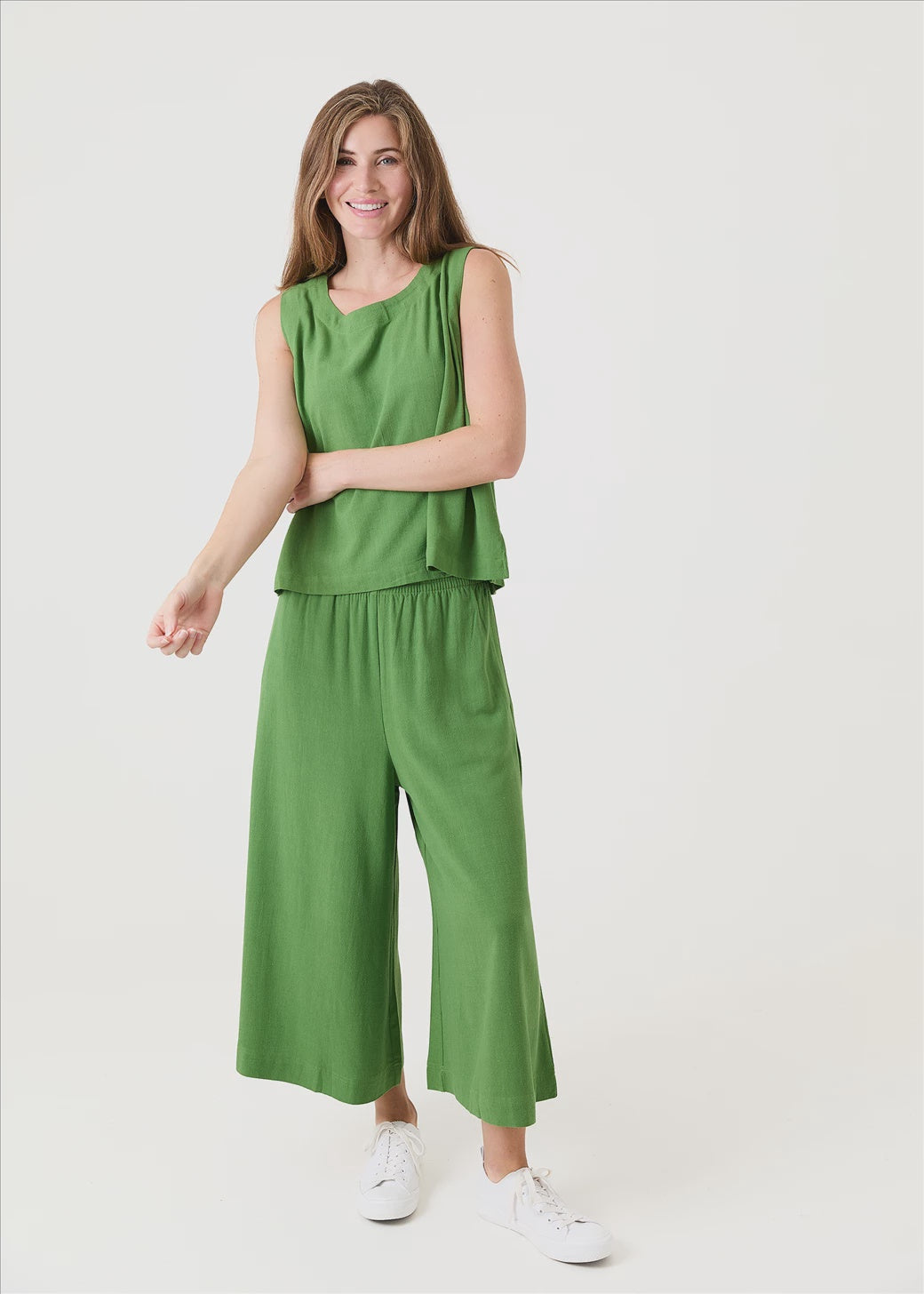 Trousers: Linen Viscose Culottes Relaxed Wide Leg - Various - Dreams