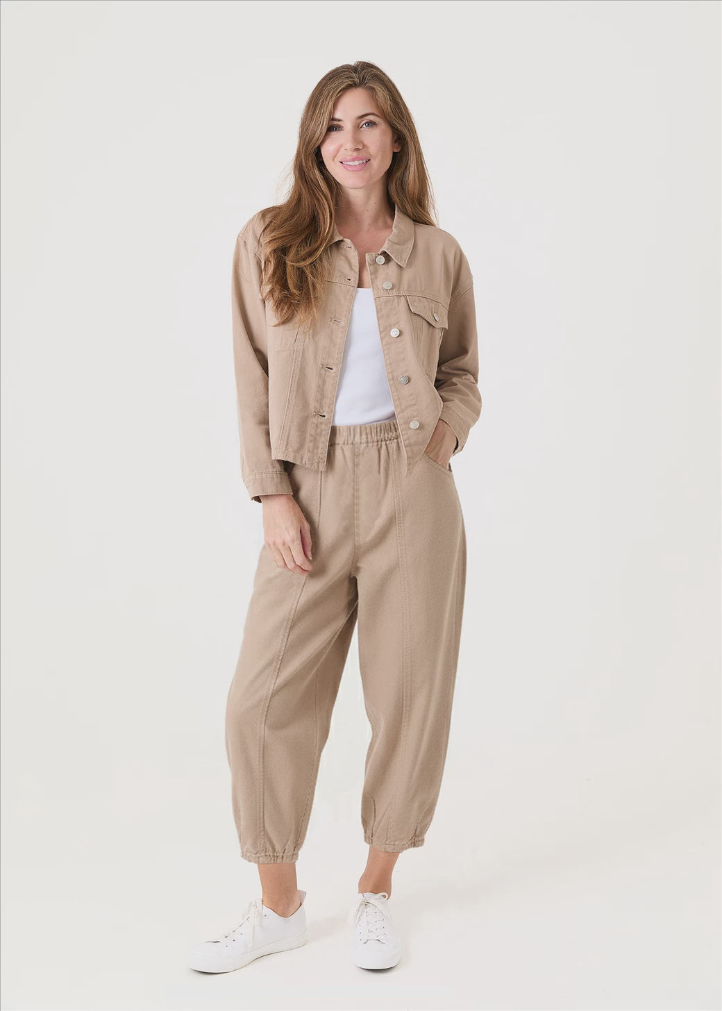 Jeans: Cotton Barrel Leg Elasticated Waist Band - Various - Dreams