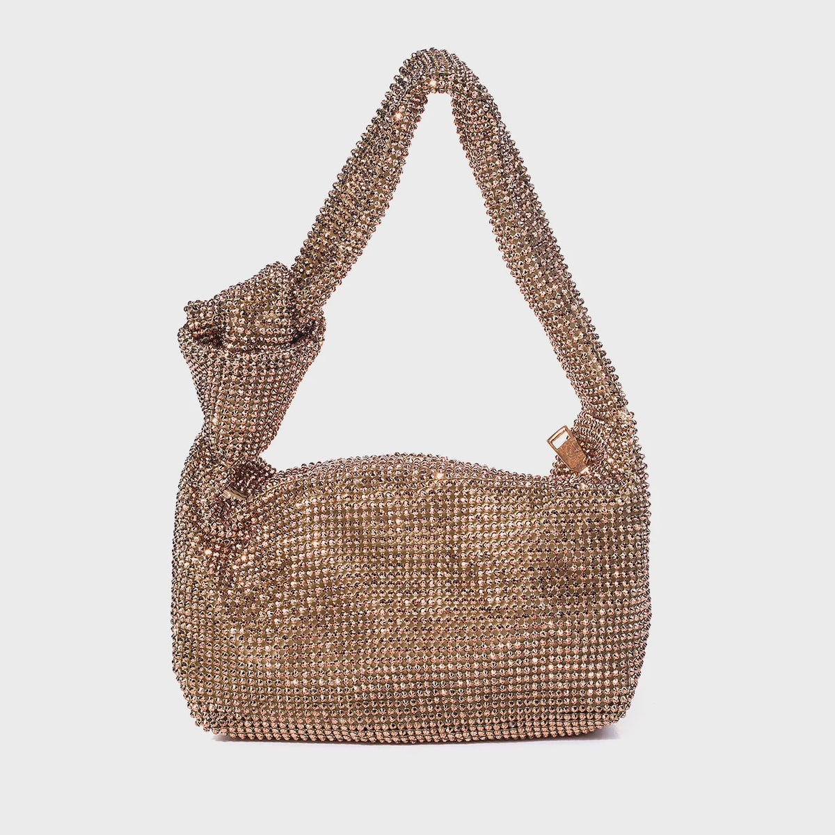 Tote Bag: Crystal Encrusted With Knotted Handle - Gold - Park Lane  Park Lane